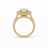 Oval Halo & Pave Lab Grown Diamond Engagement Ring