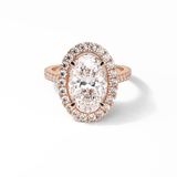 Oval Halo & Pave Lab Grown Diamond Engagement Ring
