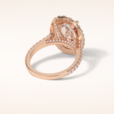 4.1 CT Oval Shaped Halo & Pave Moissanite Engagement Ring