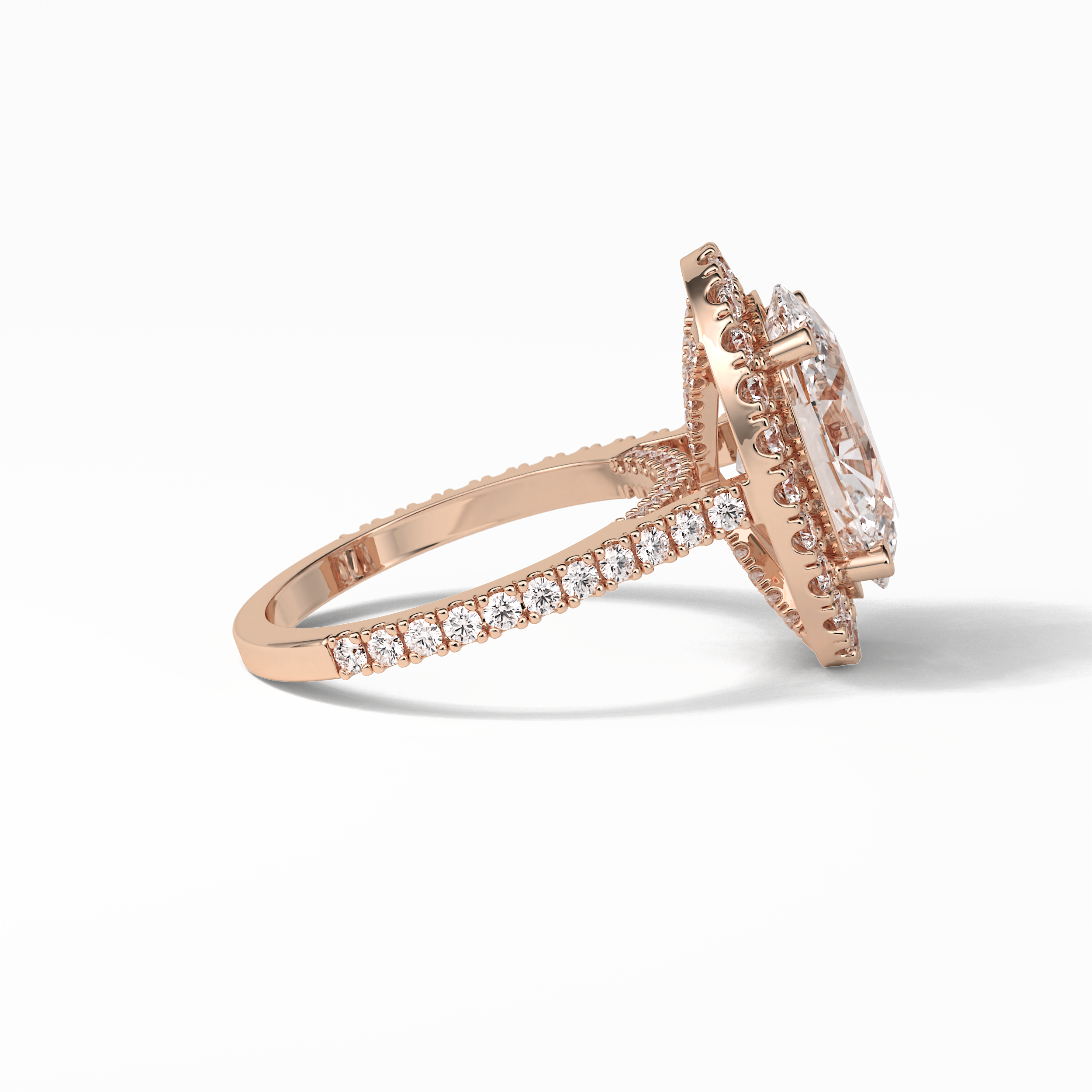 Oval Halo & Pave Lab Grown Diamond Engagement Ring