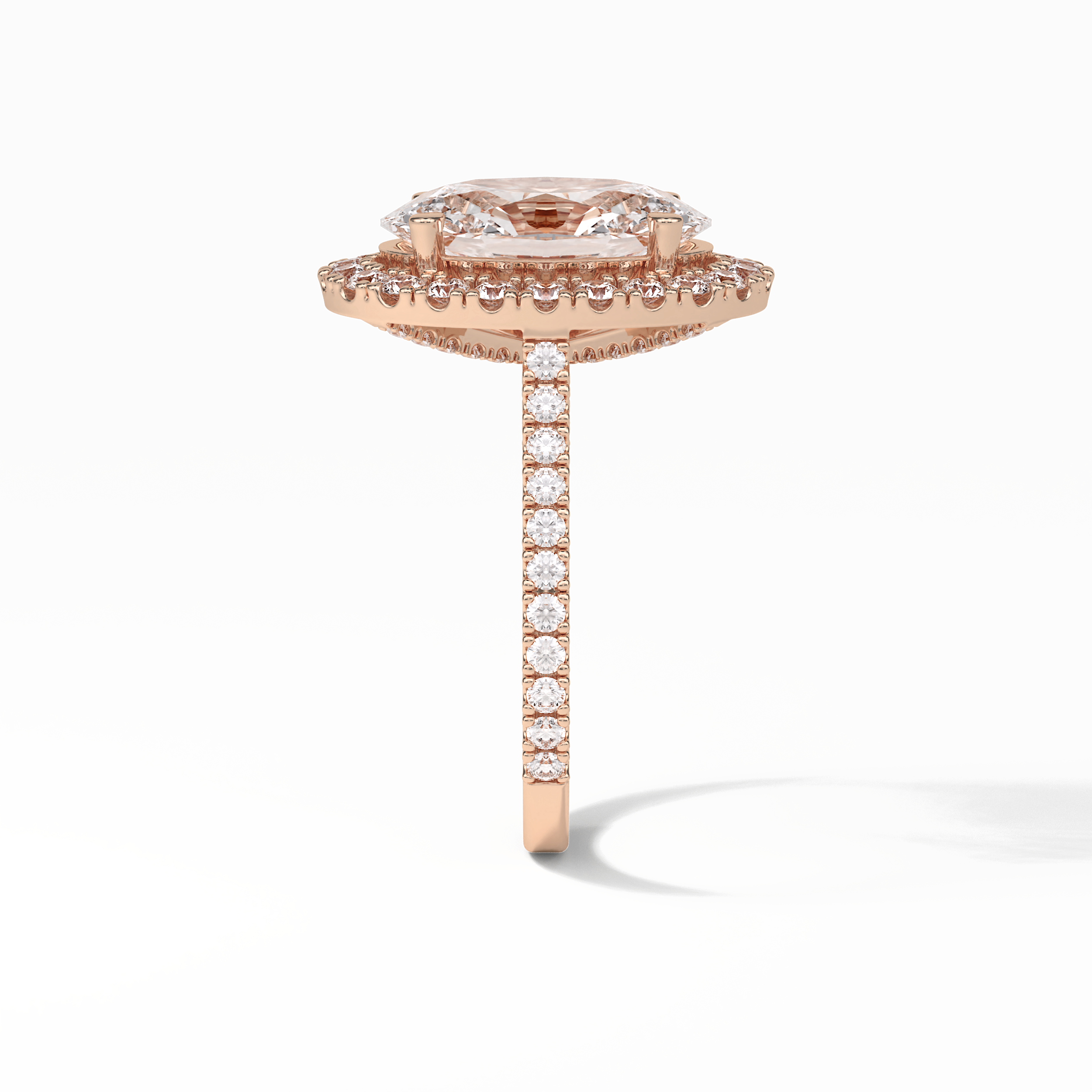 Oval Halo & Pave Lab Grown Diamond Engagement Ring
