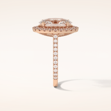 4.1 CT Oval Shaped Halo & Pave Moissanite Engagement Ring