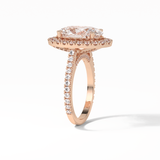 Oval Halo & Pave Lab Grown Diamond Engagement Ring