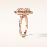 4.1 CT Oval Shaped Halo & Pave Moissanite Engagement Ring