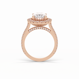 Oval Halo & Pave Lab Grown Diamond Engagement Ring