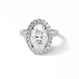 Oval Halo & Pave Lab Grown Diamond Engagement Ring