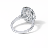 Oval Halo & Pave Lab Grown Diamond Engagement Ring