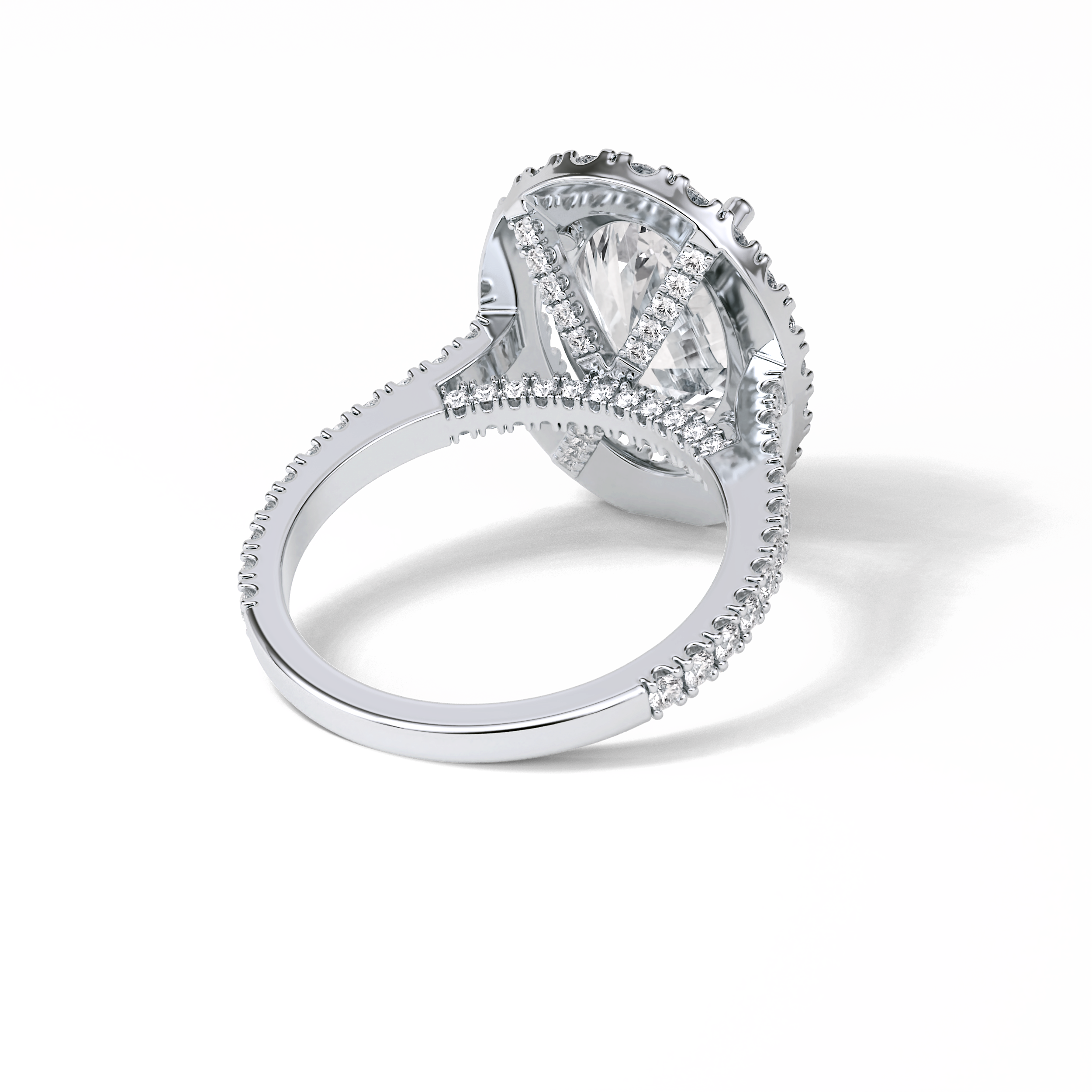 Oval Halo & Pave Lab Grown Diamond Engagement Ring