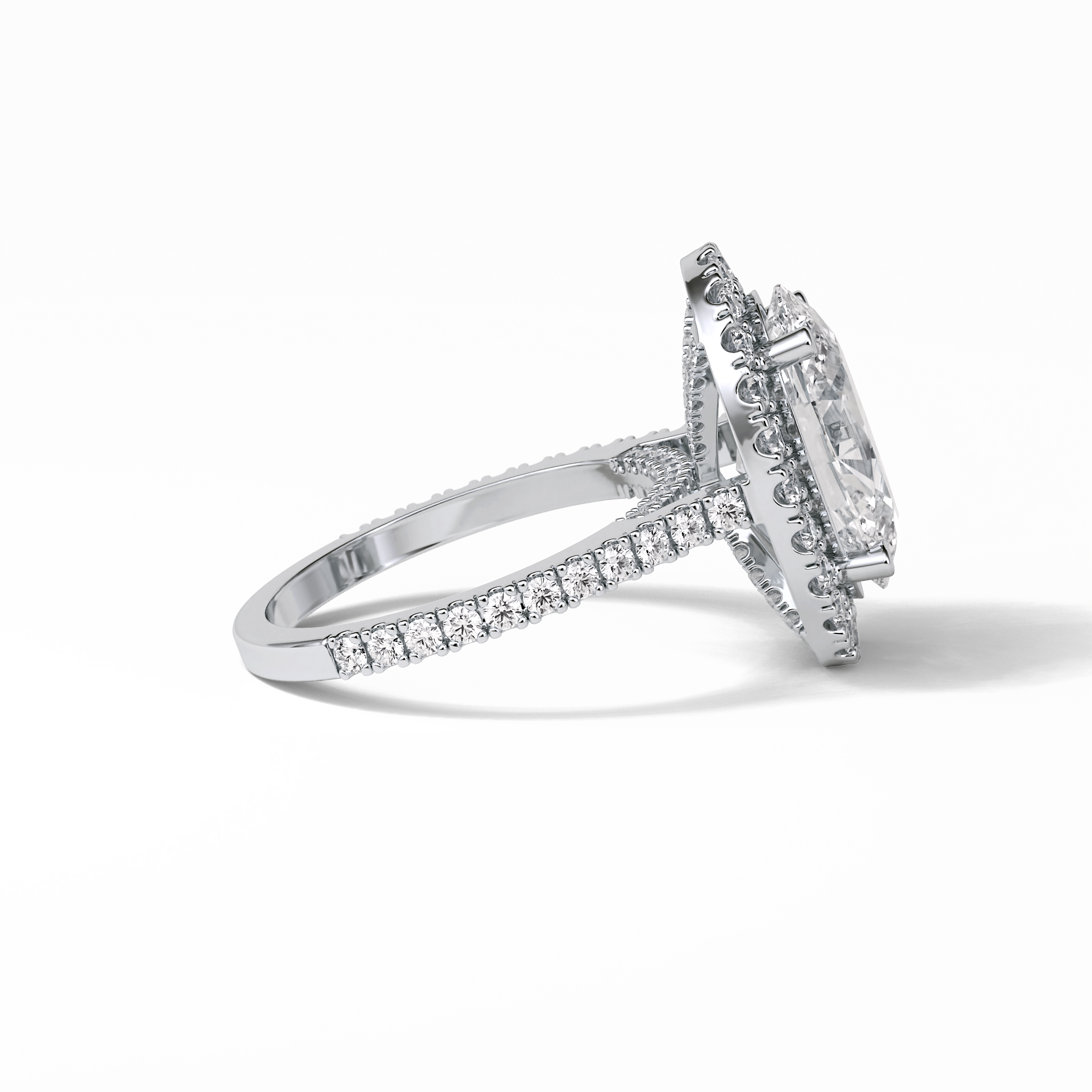 Oval Halo & Pave Lab Grown Diamond Engagement Ring