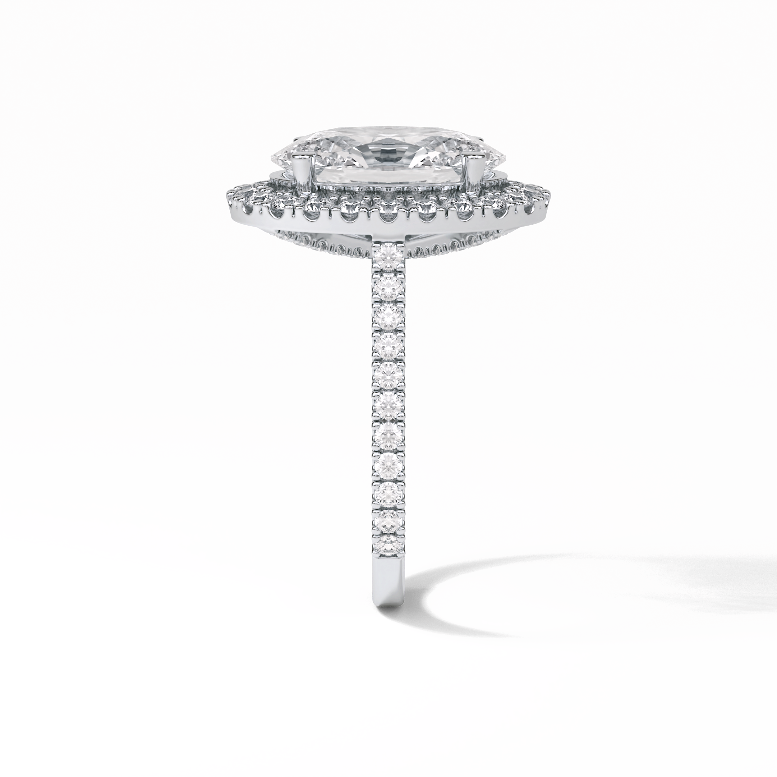 Oval Halo & Pave Lab Grown Diamond Engagement Ring