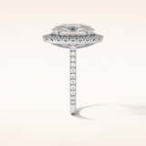 4.1 CT Oval Shaped Halo & Pave Moissanite Engagement Ring