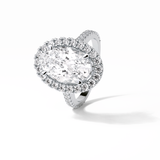 Oval Halo & Pave Lab Grown Diamond Engagement Ring