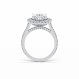 Oval Halo & Pave Lab Grown Diamond Engagement Ring