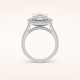 4.1 CT Oval Shaped Halo & Pave Moissanite Engagement Ring