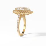 Pear Halo & Pave Lab Grown Diamond Engagement Ring