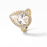 Pear Halo & Pave Lab Grown Diamond Engagement Ring