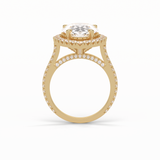 Pear Halo & Pave Lab Grown Diamond Engagement Ring