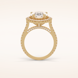 6.15 CT Pear Shaped Halo & Pave Moissanite Engagement Ring