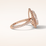 6.15 CT Pear Shaped Halo & Pave Moissanite Engagement Ring