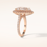 6.15 CT Pear Shaped Halo & Pave Moissanite Engagement Ring