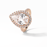 Pear Halo & Pave Lab Grown Diamond Engagement Ring