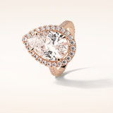 6.15 CT Pear Shaped Halo & Pave Moissanite Engagement Ring