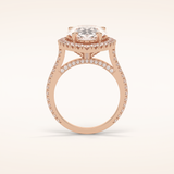 6.15 CT Pear Shaped Halo & Pave Moissanite Engagement Ring