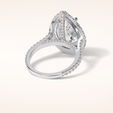 6.15 CT Pear Shaped Halo & Pave Moissanite Engagement Ring