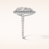 6.15 CT Pear Shaped Halo & Pave Moissanite Engagement Ring