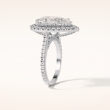 6.15 CT Pear Shaped Halo & Pave Moissanite Engagement Ring