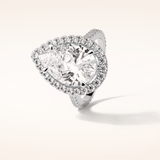 6.15 CT Pear Shaped Halo & Pave Moissanite Engagement Ring