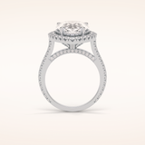 6.15 CT Pear Shaped Halo & Pave Moissanite Engagement Ring
