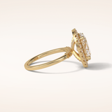 3.15 CT Oval Shaped Halo Moissanite Engagement Ring