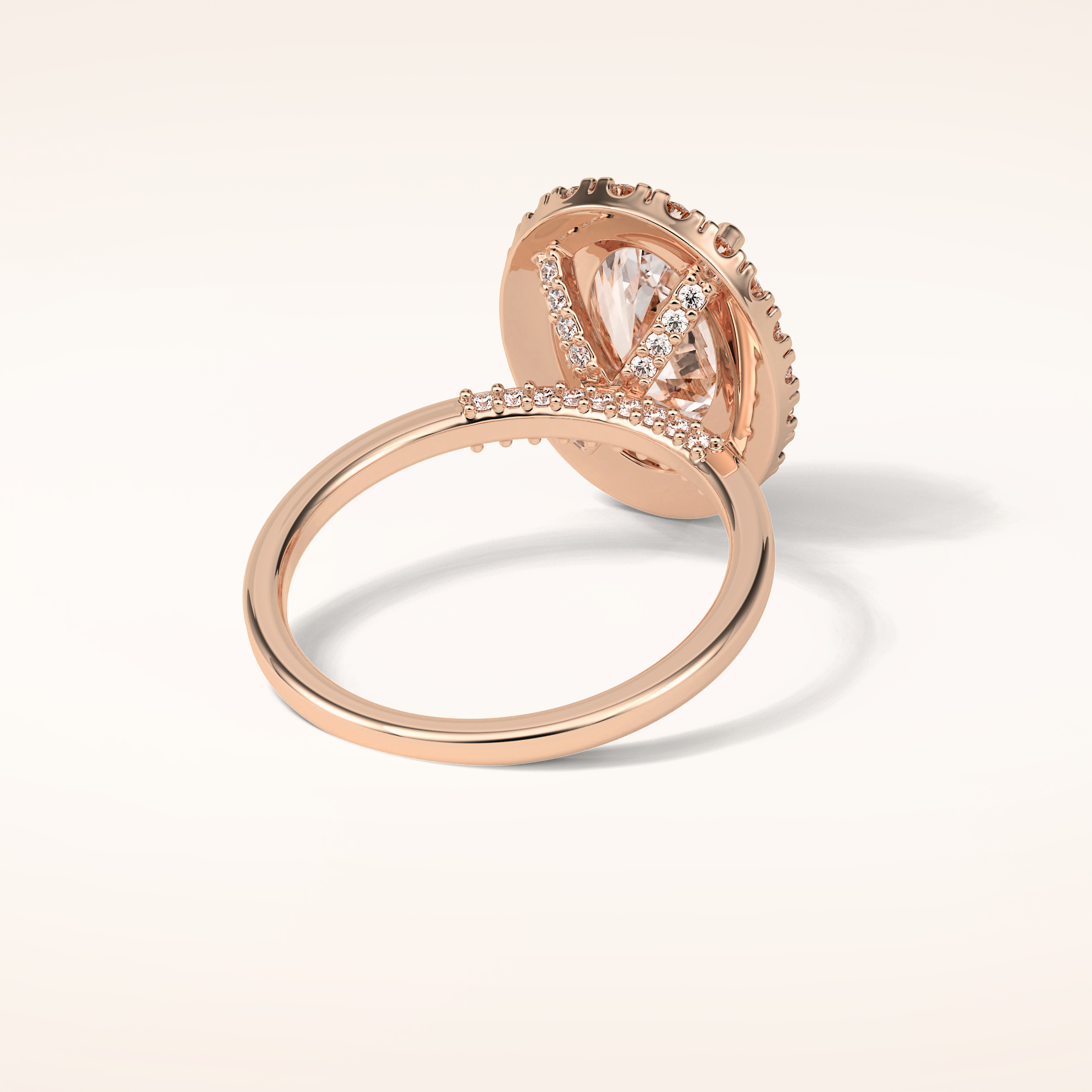 3.15 CT Oval Shaped Halo Moissanite Engagement Ring