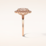 3.15 CT Oval Shaped Halo Moissanite Engagement Ring