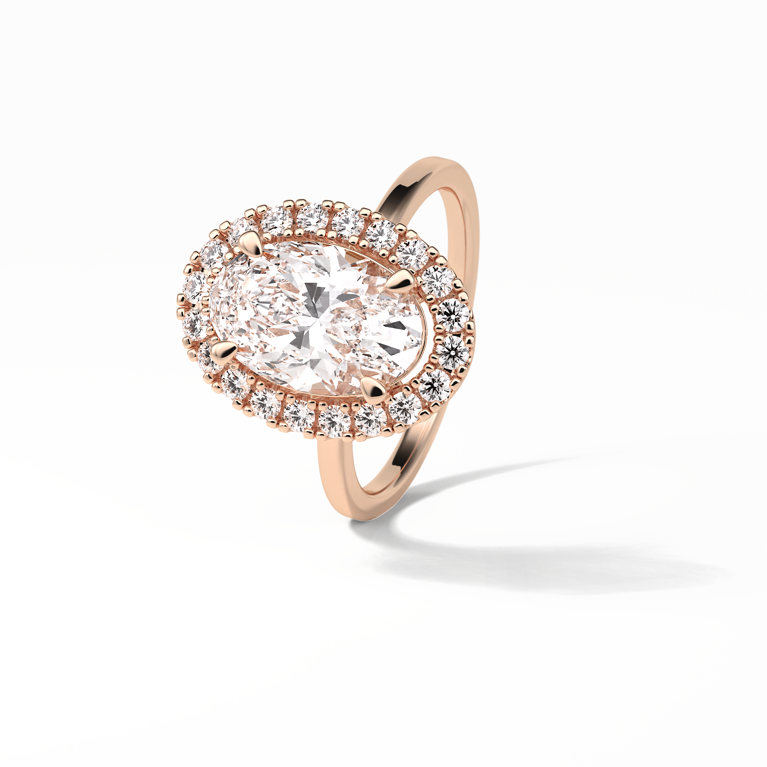 Oval Halo Lab Grown Diamond Engagement Ring