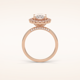 3.15 CT Oval Shaped Halo Moissanite Engagement Ring