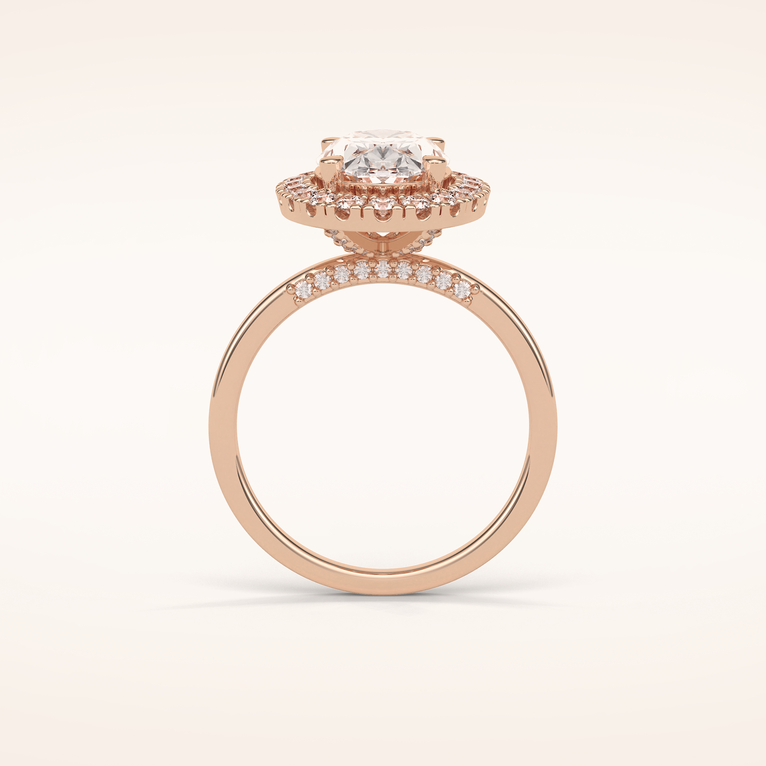 3.15 CT Oval Shaped Halo Moissanite Engagement Ring