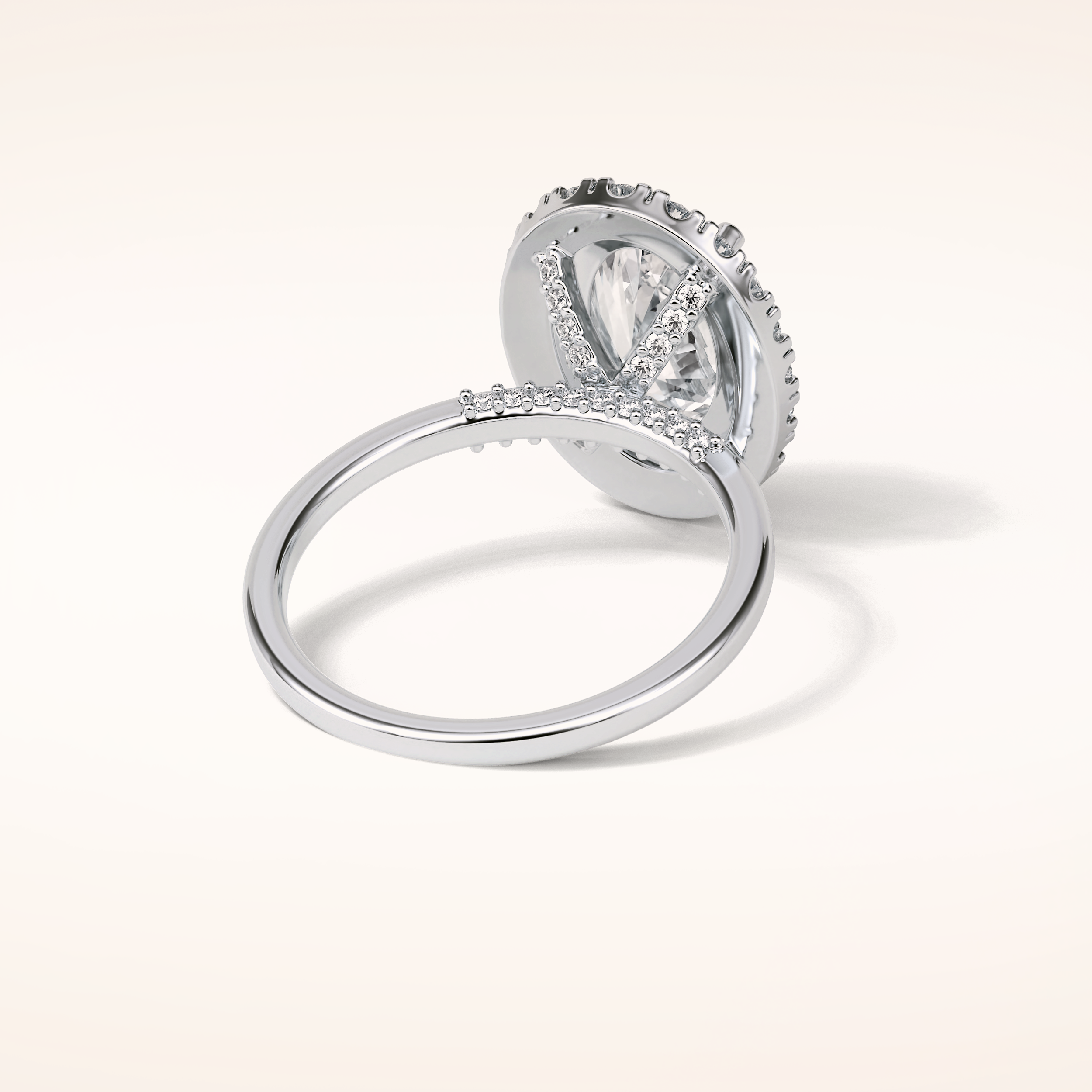 3.15 CT Oval Shaped Halo Moissanite Engagement Ring