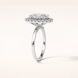 3.15 CT Oval Shaped Halo Moissanite Engagement Ring