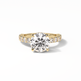 Round Hidden Halo & Pave Lab Grown Diamond Engagement Ring