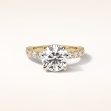 2.75 CT Round Shaped Pave Moissanite Engagement Ring