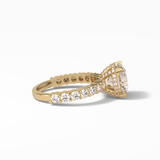 Round Hidden Halo & Pave Lab Grown Diamond Engagement Ring