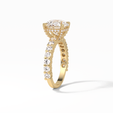 Round Hidden Halo & Pave Lab Grown Diamond Engagement Ring
