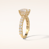 2.75 CT Round Shaped Pave Moissanite Engagement Ring