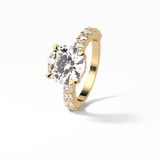 Round Hidden Halo & Pave Lab Grown Diamond Engagement Ring