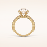 2.75 CT Round Shaped Pave Moissanite Engagement Ring