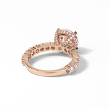 Round Hidden Halo & Pave Lab Grown Diamond Engagement Ring