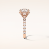 2.75 CT Round Shaped Pave Moissanite Engagement Ring