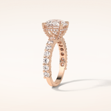 2.75 CT Round Shaped Pave Moissanite Engagement Ring